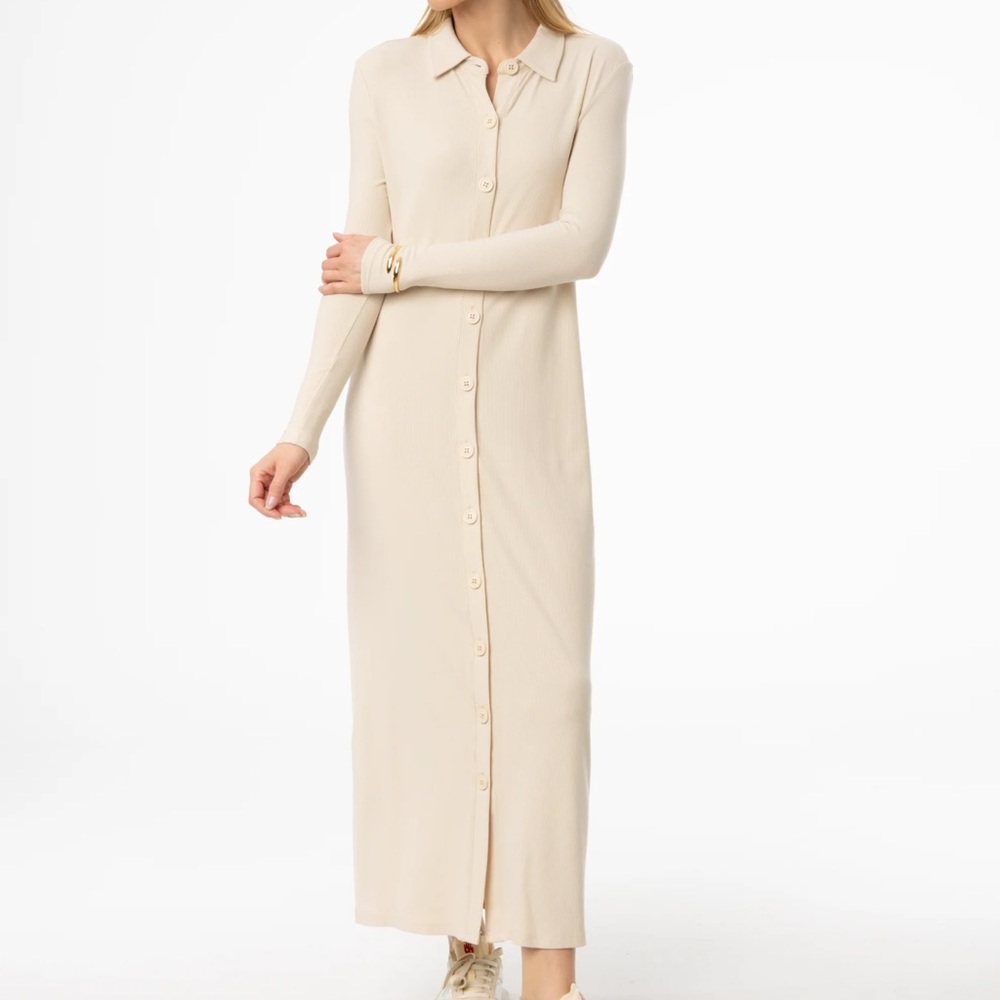 Ivory cardi maxi dress NWT